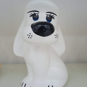 Urna Cachorro Cerâmica Branca