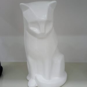 Urna Love Cat Cerâmica Branca