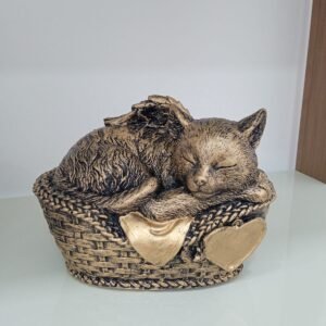 Urna Cat Sleeping Dourado